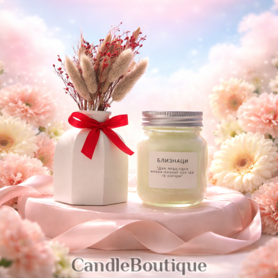 Зодиакална Свещ Близнаци - Уникален подарък за зодия Близнаци!